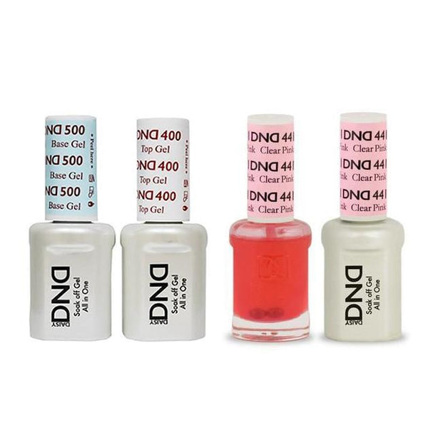 DND - Base, Top, Gel & Lacquer Combo - Clear Pink - #441