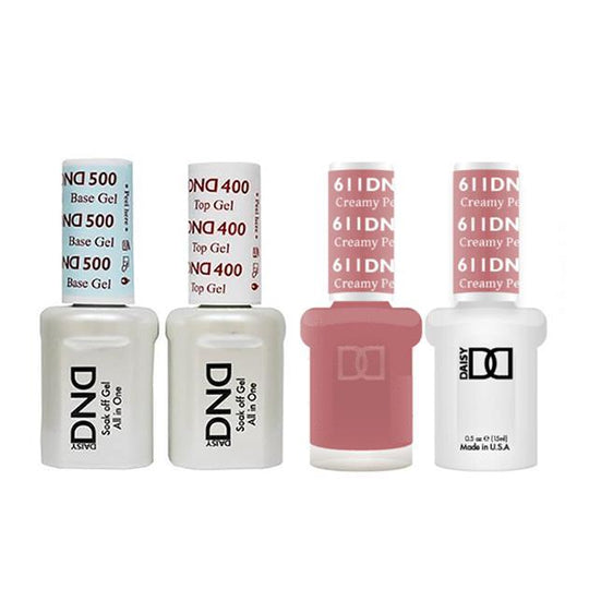 DND - Base, Top, Gel & Lacquer Combo - Creamy Peach - #611