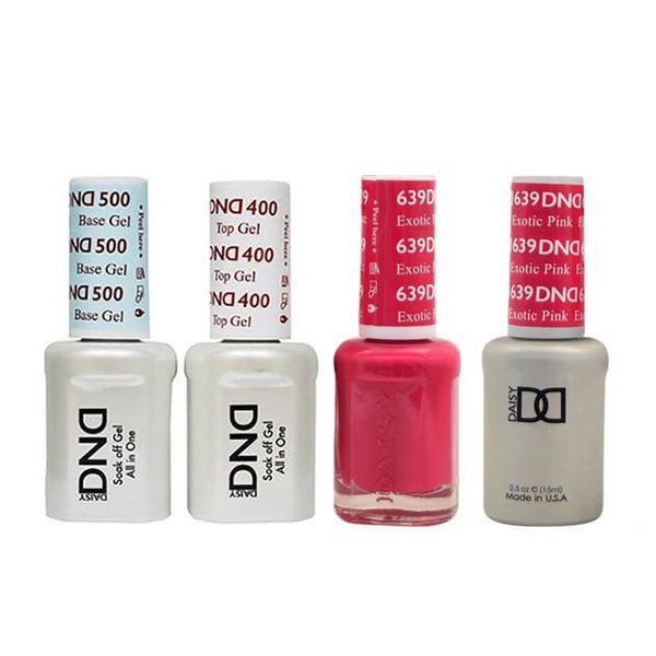 DND - Base, Top, Gel & Lacquer Combo - Exotic Pink - #639
