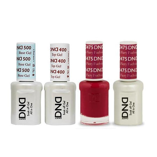 DND - Base, Top, Gel & Lacquer Combo - Fiery Fuschia - #475