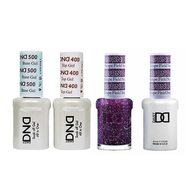 DND - Base, Top, Gel & Lacquer Combo - Grape Field Star - #409