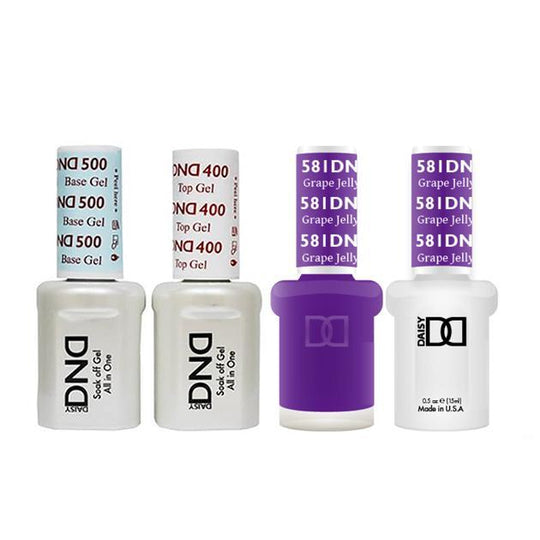 DND - Base, Top, Gel & Lacquer Combo - Grape Jelly - #581