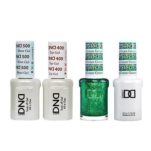 DND - Base, Top, Gel & Lacquer Combo - Green to Green - #524