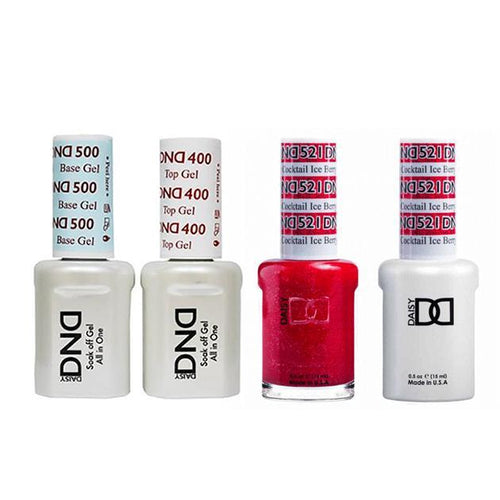 DND - Base, Top, Gel & Lacquer Combo - Ice Berry Cocktail - #521