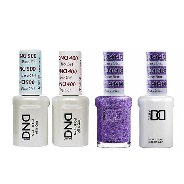 DND - Base, Top, Gel & Lacquer Combo - Lavendar Daisy Star - #404