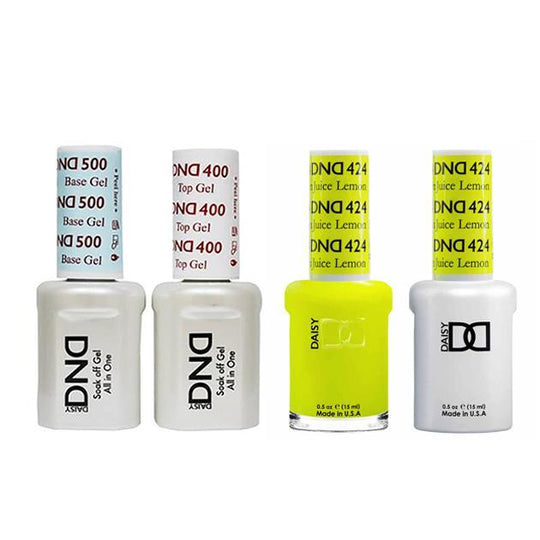 DND - Base, Top, Gel & Lacquer Combo - Lemon Juice - #424