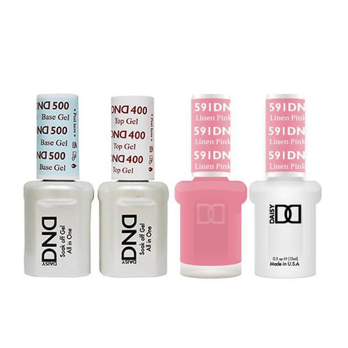 DND - Base, Top, Gel & Lacquer Combo - Linen Pink - #591