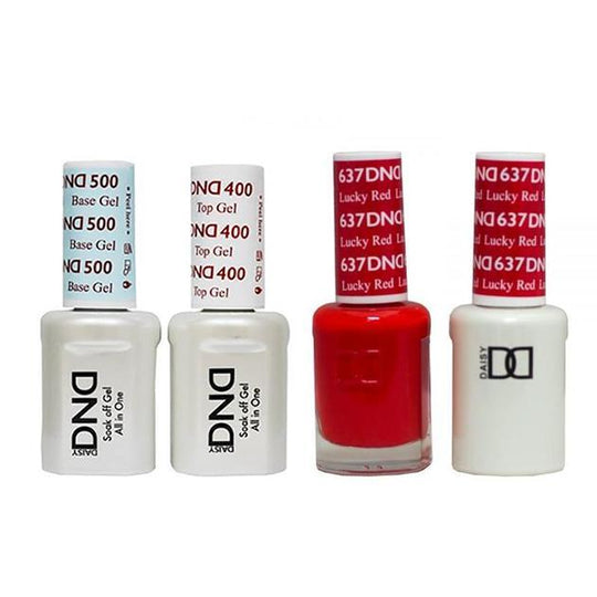 DND - Base, Top, Gel & Lacquer Combo - Lucky Red - #637