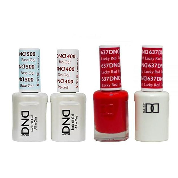 DND - Base, Top, Gel & Lacquer Combo - Lucky Red - #637