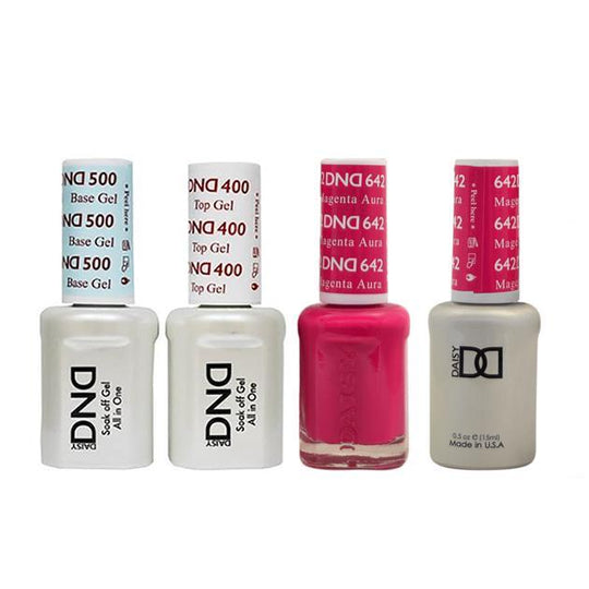 DND - Base, Top, Gel & Lacquer Combo - Magenta Aure - #642