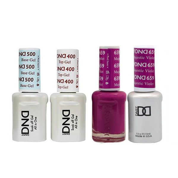 DND - Base, Top, Gel & Lacquer Combo - Majestic Violet - #659