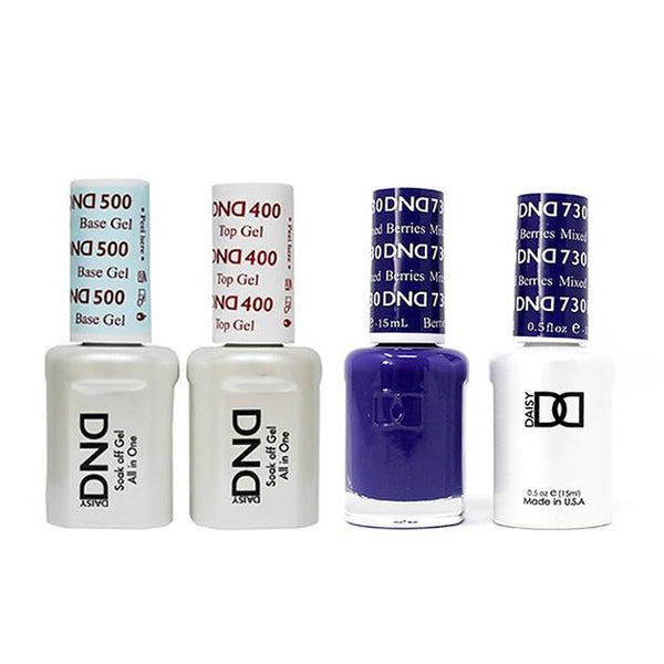 DND - Base, Top, Gel & Lacquer Combo - Mixed Berries - #730
