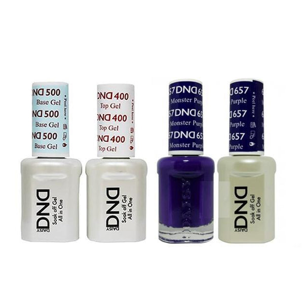 DND - Base, Top, Gel & Lacquer Combo - Monster Purple - #657