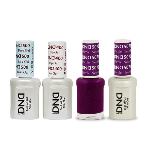 DND - Base, Top, Gel & Lacquer Combo - Neon Purple - #507