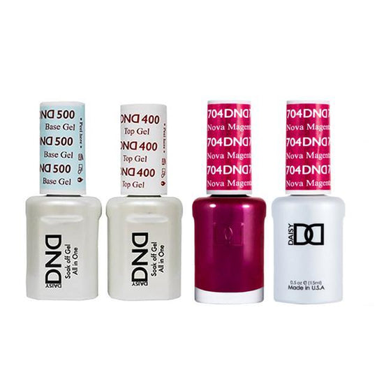 DND - Base, Top, Gel & Lacquer Combo - Nova Magenta - #704