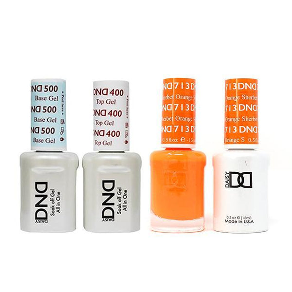 DND - Base, Top, Gel & Lacquer Combo - Orange Sherbet - #713