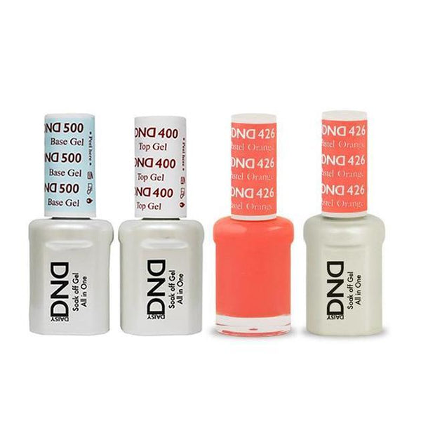 DND - Base, Top, Gel & Lacquer Combo - Pastel Orange - #426