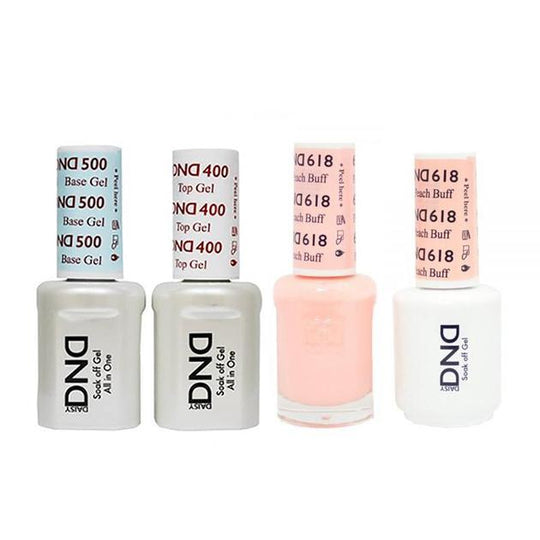 DND - Base, Top, Gel & Lacquer Combo - Peach Buff - #618