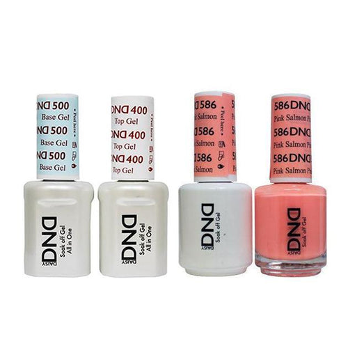 DND - Base, Top, Gel & Lacquer Combo - Pink Salmon - #586