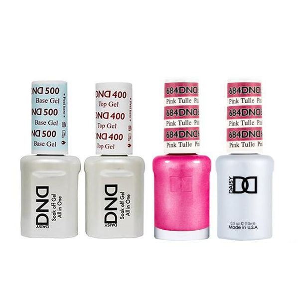 DND - Base, Top, Gel & Lacquer Combo - Pink Tulle - #684
