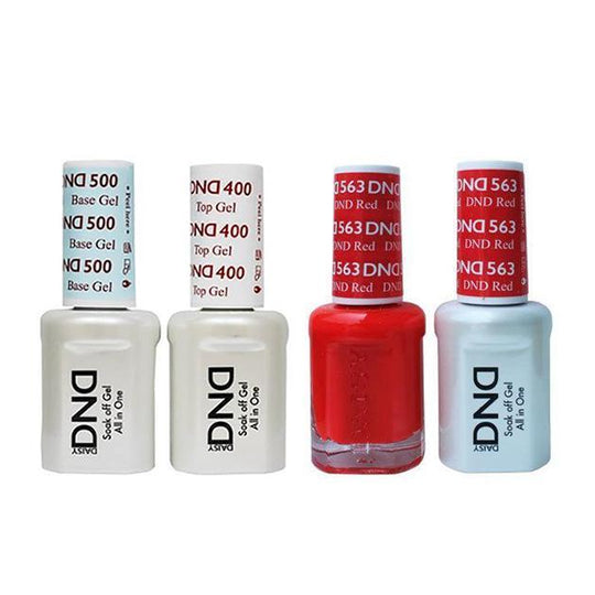 DND - Base, Top, Gel & Lacquer Combo - Red - #563