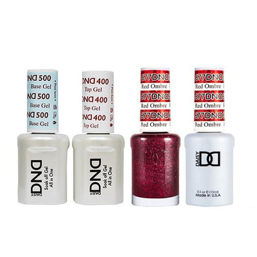 DND - Base, Top, Gel & Lacquer Combo - Red Ombre - #677