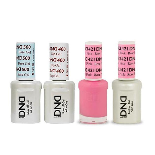 DND - Base, Top, Gel & Lacquer Combo - Rose Petal Pink - #421