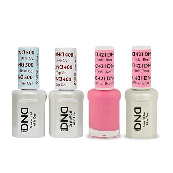 DND - Base, Top, Gel & Lacquer Combo - Rose Petal Pink - #421