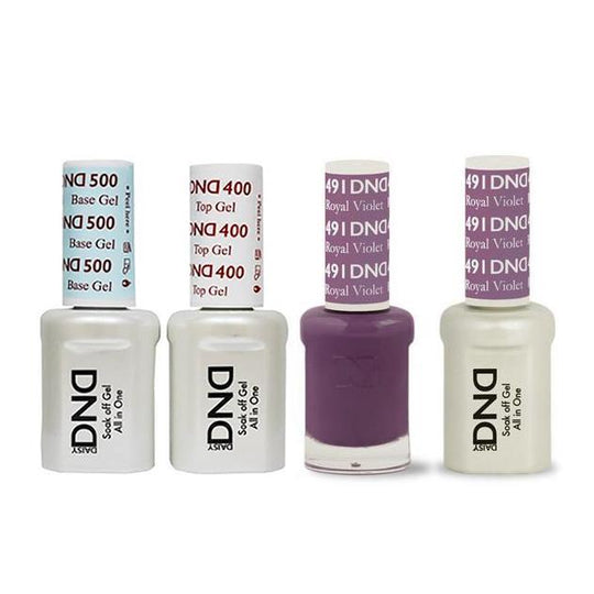 DND - Base, Top, Gel & Lacquer Combo - Royal Violet - #491