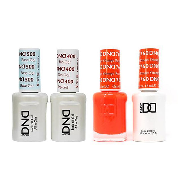 DND - Base, Top, Gel & Lacquer Combo - Russet Orange - #760