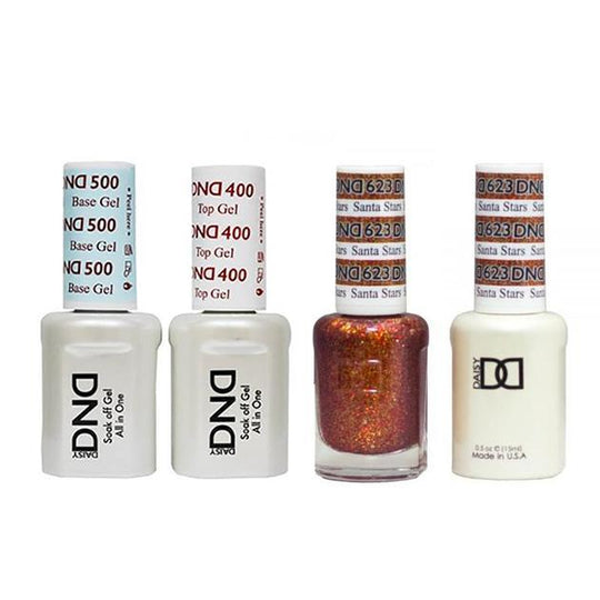 DND - Base, Top, Gel & Lacquer Combo - Santa Stars - #623