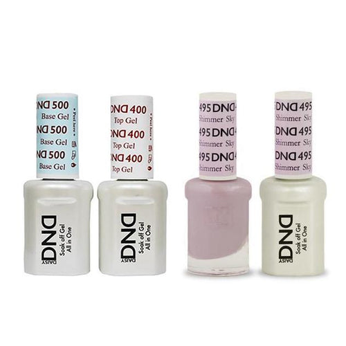 DND - Base, Top, Gel & Lacquer Combo - Shimmer Sky - #495