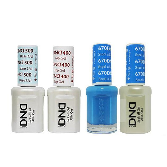 DND - Base, Top, Gel & Lacquer Combo - Steel a Kiss - #670