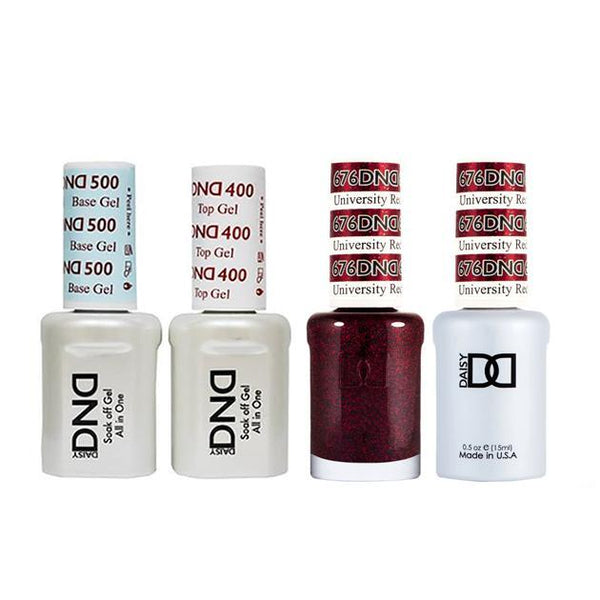 DND - Base, Top, Gel & Lacquer Combo - University Red - #676