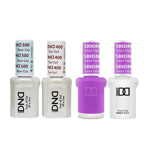DND - Base, Top, Gel & Lacquer Combo - Vivid Violet - #580