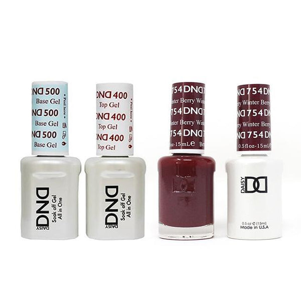 DND - Base, Top, Gel & Lacquer Combo - Winter Berry - #754