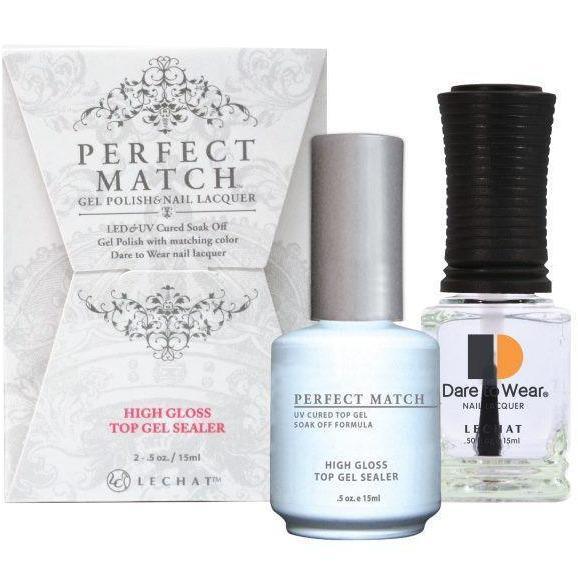 LeChat Perfect Match Gel / Lacquer Combo - High Gloss Top Gel Sealer 0.5 oz - #PMT03