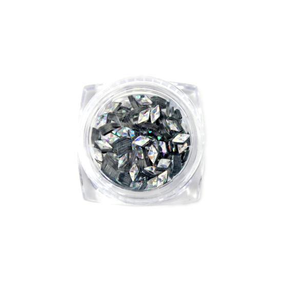 Nail Art Design - Diamond Gems Silver