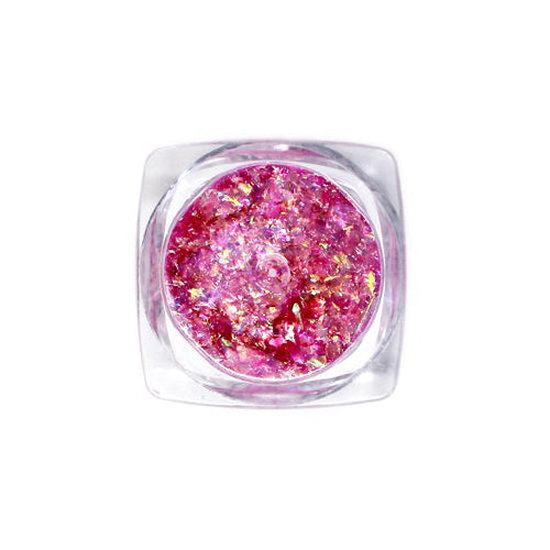 Nail Art Design - Glitter Flakes Pink