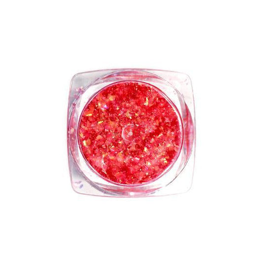 Nail Art Design - Glitter Flakes Red