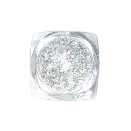 Nail Art Design - Glitter Flakes Silver