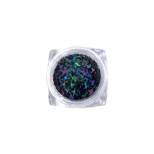 Nail Art Design - Star Gems Purple Green