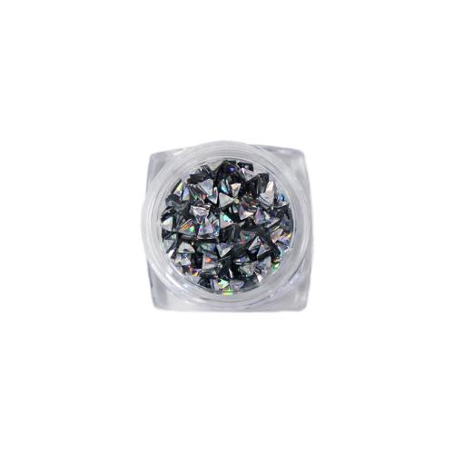 Nail Art Design - Triangle Gems Grey