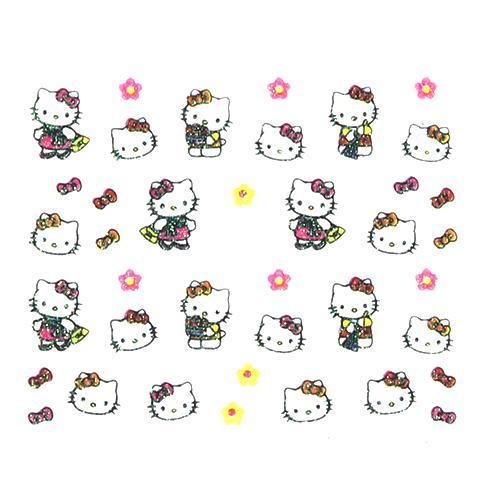 Nail Sticker - Cute Kitty Flowers & Bows
