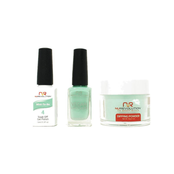 NuRevolution - Gel, Lacquer & Dip Combo - Mint-To-Be - #04