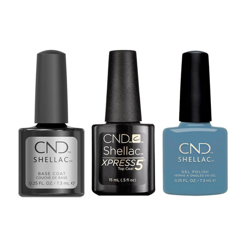 CND - Shellac Xpress5 Combo - Base, Top & Frosted Seaglass (0.25 oz)