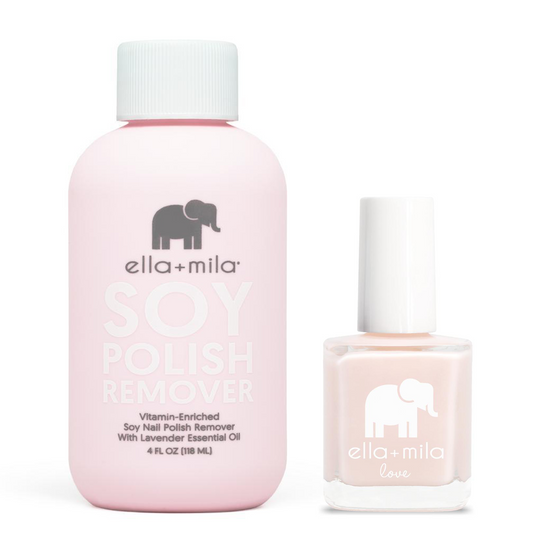 ella+mila - Soy Polish Remover & Barely Pink - .45oz