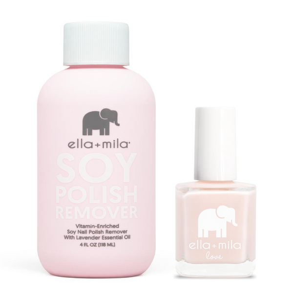 ella+mila - Soy Polish Remover & Barely Pink - .45oz