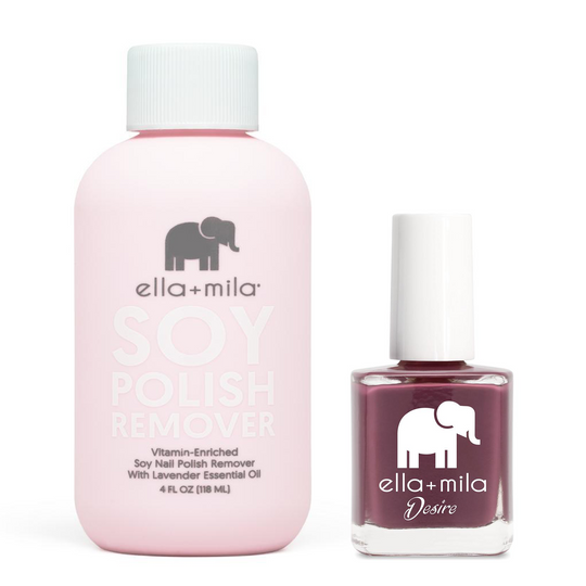 ella+mila - Soy Polish Remover & La Vie En Rose - .45oz