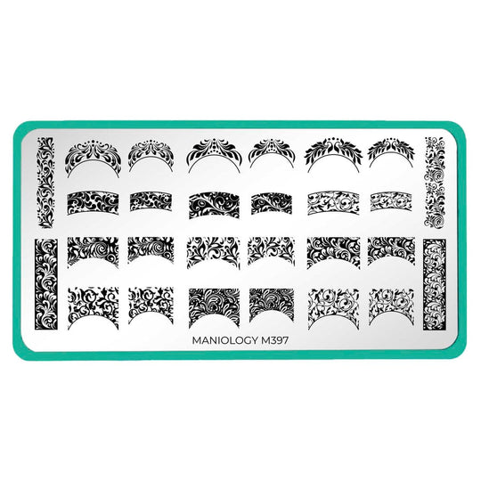 Maniology - Stamping Plate - Antique Swirl French (M397)